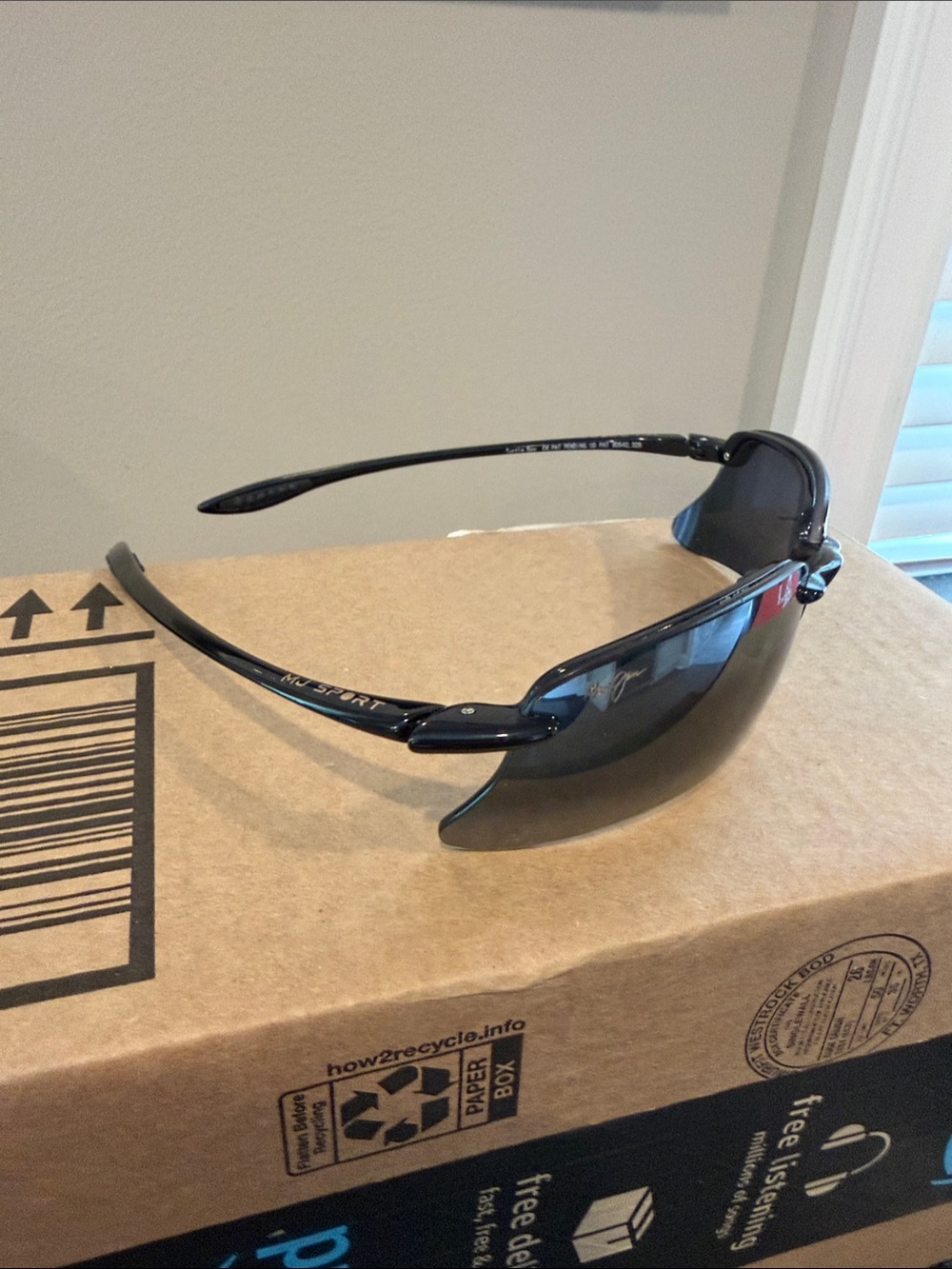 Black Sport Wraparound Sunglasses - Smoke Lenses